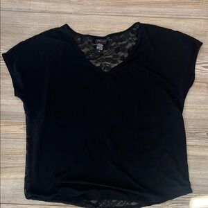 Torrid Black Lace Short Sleeve Top